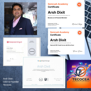 Arsh Dixit founder and CEO of Tecocea